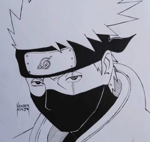 como desenhar o kakashi passo a passo facil