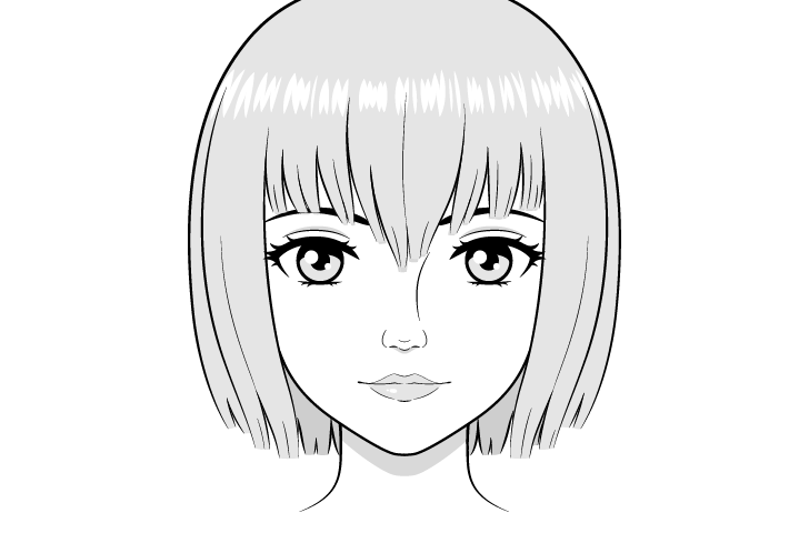 Desenhar um rosto de anime da mesma - kerodesenhar.com